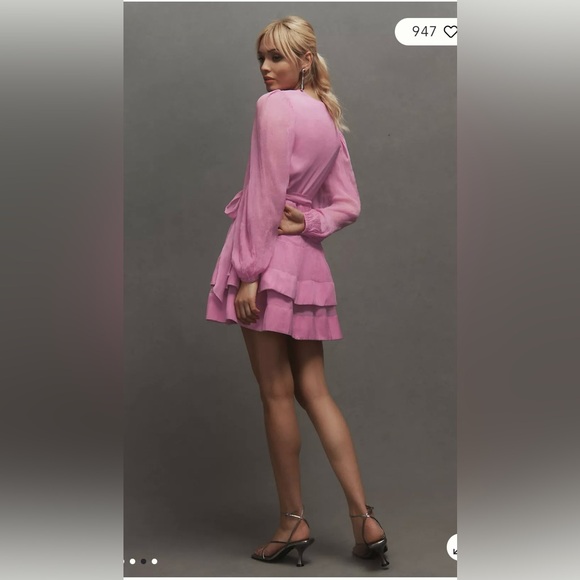 BHLDN by Anthropologies Esme V-Neck Long Sleeve Dress size M - Picture 3 of 13